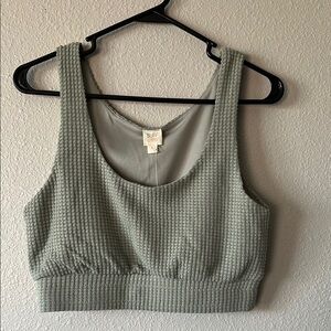 Green Textured Women's crop top